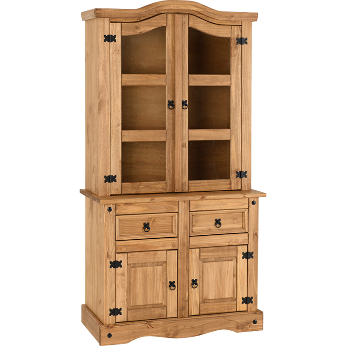 Corona 3' Buffet Hutch In Distressed Waxed Pine - Click Image to Close